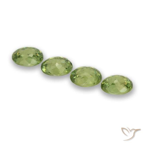 Demantoid Garnet Gemstones in 5 x 4 mm (calibrated) Size for Sale, Demantoid Garnet Stones in Medium Green Color
