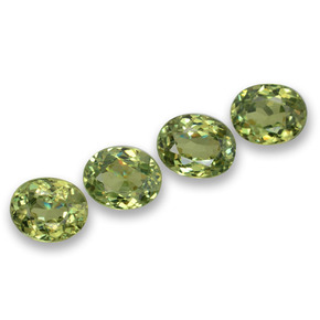 1.66 ctw Green Demantoid Garnet Stones, Natural Demantoid Garnet in Oval Facet Shape for Sale
