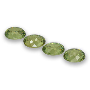 Demantoid Garnet Gemstones in 5 x 4 mm (calibrated) Size for Sale, Demantoid Garnet Stones in Medium Green Color
