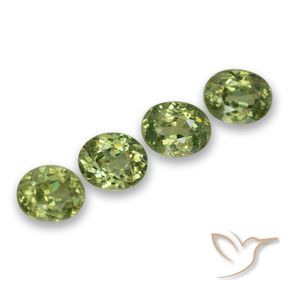 1.70 ctw Green Demantoid Garnet Stones, Natural Demantoid Garnet in Oval Facet Shape for Sale