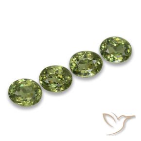 1.57 ctw Green Demantoid Garnet Stones, Natural Demantoid Garnet in Oval Facet Shape for Sale