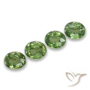 1.66 ctw Green Demantoid Garnet Stones, Natural Demantoid Garnet in Oval Facet Shape for Sale