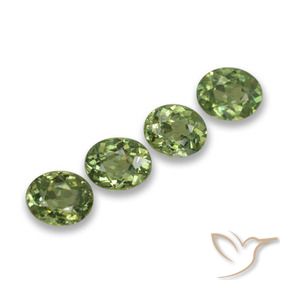 1.44 ctw Green Demantoid Garnet Stones, Natural Demantoid Garnet in Oval Facet Shape for Sale
