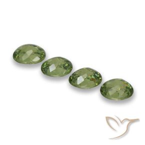 Demantoid Garnet Gemstones in 4.6 x 3.8 mm Size for Sale, Demantoid Garnet Stones in Forest Green Color