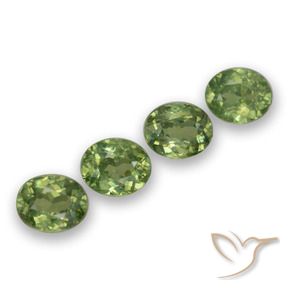 1.65 ctw Green Demantoid Garnet Stones, Natural Demantoid Garnet in Oval Facet Shape for Sale
