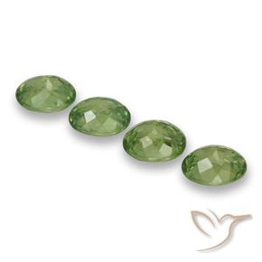 Demantoid Garnet Gemstones in 4.8 x 3.9 mm Size for Sale, Demantoid Garnet Stones in Warm Green Color