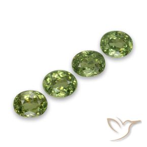 1.48 ctw Green Demantoid Garnet Stones, Natural Demantoid Garnet in Oval Facet Shape for Sale