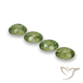 Demantoid Garnet Gemstones in 4.5 x 3.7 mm Size for Sale, Demantoid Garnet Stones in Warm Green Color