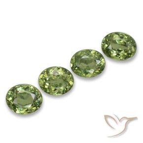 1.88 ctw Green Demantoid Garnet Stones, Natural Demantoid Garnet in Oval Facet Shape for Sale