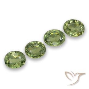 1.49 ctw Green Demantoid Garnet Stones, Natural Demantoid Garnet in Oval Facet Shape for Sale