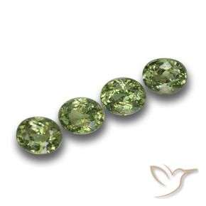 1.39 ctw Green Demantoid Garnet Stones, Natural Demantoid Garnet in Oval Facet Shape for Sale