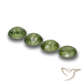 Demantoid Garnet Gemstones in 4.5 x 3.6 mm Size for Sale, Demantoid Garnet Stones in Warm Green Color