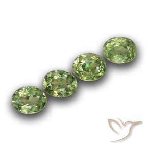 1.21 ctw Green Demantoid Garnet Stones, Natural Demantoid Garnet in Oval Facet Shape for Sale