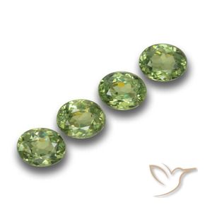 1.18 ctw Green Demantoid Garnet Stones, Natural Demantoid Garnet in Oval Facet Shape for Sale