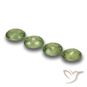 Demantoid Garnet Gemstones in 4.4 x 3.5 mm Size for Sale, Demantoid Garnet Stones in Warm Green Color
