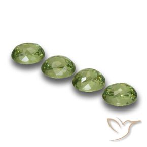 Demantoid Garnet Gemstones in 4.4 x 3.7 mm Size for Sale, Demantoid Garnet Stones in Warm Green Color