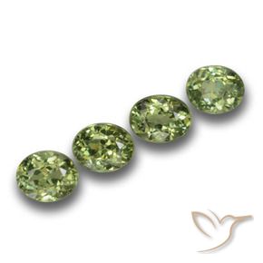 1.32 ctw Green Demantoid Garnet Stones, Natural Demantoid Garnet in Oval Facet Shape for Sale