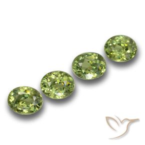 1.33 ctw Green Demantoid Garnet Stones, Natural Demantoid Garnet in Oval Facet Shape for Sale