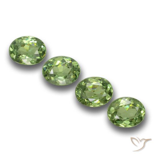 1.24ctw Natural Medium Green Demantoid Garnet, Oval, VVS-VS