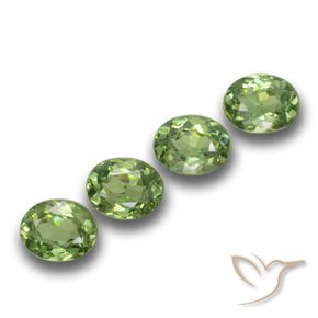 1.24 ctw Green Demantoid Garnet Stones, Natural Demantoid Garnet in Oval Facet Shape for Sale