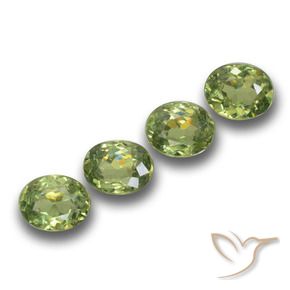 1.27 ctw Green Demantoid Garnet Stones, Natural Demantoid Garnet in Oval Facet Shape for Sale