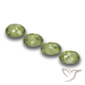 Demantoid Garnet Gemstones in 4.5 x 3.5 mm Size for Sale, Demantoid Garnet Stones in Light Green Color