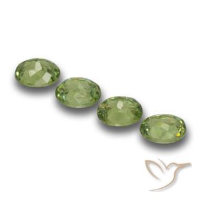 Demantoid Garnet Gemstones in 4.4 x 3.5 mm Size for Sale, Demantoid Garnet Stones in Warm Green Color
