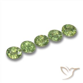1.77 ctw Green Demantoid Garnet Stones, Natural Demantoid Garnet in Oval Facet Shape for Sale