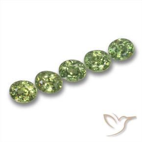 1.82 ctw Green Demantoid Garnet Stones, Natural Demantoid Garnet in Oval Facet Shape for Sale