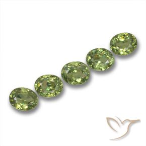 1.96 ctw Green Demantoid Garnet Stones, Natural Demantoid Garnet in Oval Facet Shape for Sale