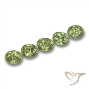 1.89 ctw Green Demantoid Garnet Stones, Natural Demantoid Garnet in Oval Facet Shape for Sale