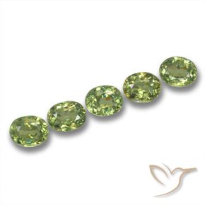 1.91 ctw Green Demantoid Garnet Stones, Natural Demantoid Garnet in Oval Facet Shape for Sale