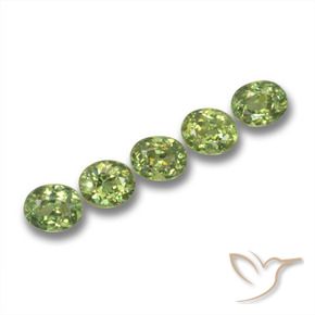 1.86 ctw Green Demantoid Garnet Stones, Natural Demantoid Garnet in Oval Facet Shape for Sale