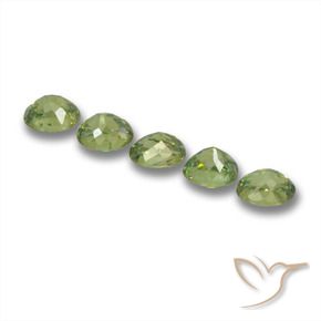 Demantoid Garnet Gemstones in 4.5 x 3.7 mm Size for Sale, Demantoid Garnet Stones in Forest Green Color