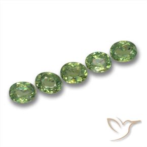 1.57 ctw Green Demantoid Garnet Stones, Natural Demantoid Garnet in Oval Facet Shape for Sale