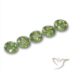 1.35 ctw Green Demantoid Garnet Stones, Natural Demantoid Garnet in Oval Facet Shape for Sale