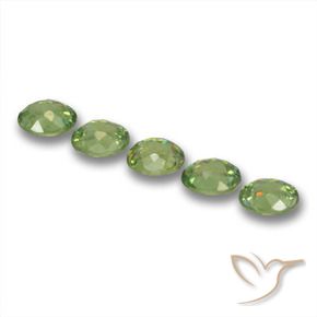 Demantoid Garnet Gemstones in 4.3 x 3.5 mm Size for Sale, Demantoid Garnet Stones in Forest Green Color