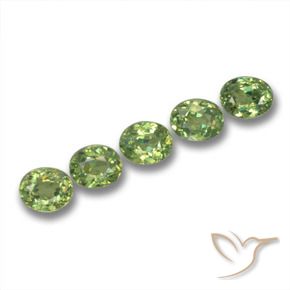 1.89 ctw Green Demantoid Garnet Stones, Natural Demantoid Garnet in Oval Facet Shape for Sale