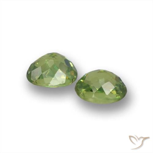 Demantoid Garnet Gemstones in 4.5 x 3.7 mm Size for Sale, Demantoid Garnet Stones in Medium Green Color