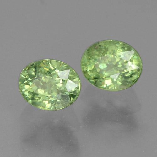 0.83 ctw Green Demantoid Garnet Stones, Natural Demantoid Garnet in Oval Facet Shape for Sale