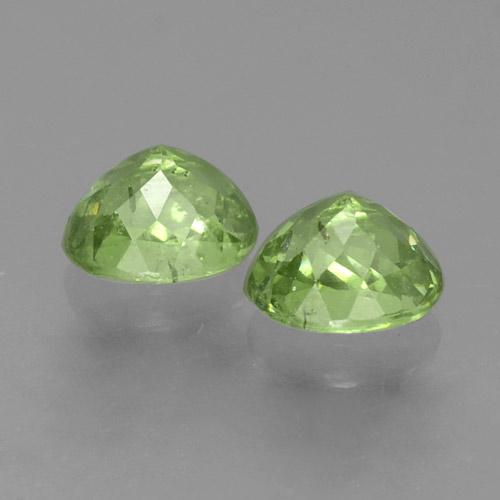Demantoid Garnet Gemstones in 4.5 x 3.7 mm Size for Sale, Demantoid Garnet Stones in Medium Green Color