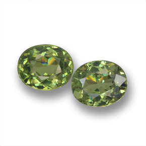0.5ct Oval Facet Golden Green Demantoid Garnet for sale thumb image of 0.5ct Oval Facet Golden Green Demantoid Garnet (ID: 458550)
