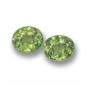 1ct Oval Facet Golden Green Demantoid Garnet for sale thumb image of 1ct Oval Facet Golden Green Demantoid Garnet (ID: 458555)