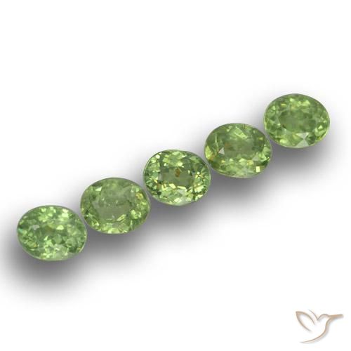 1.73 ctw Green Demantoid Garnet Stones, Natural Demantoid Garnet in Oval Facet Shape for Sale