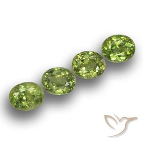 1.53 ctw Green Demantoid Garnet Stones, Natural Demantoid Garnet in Oval Facet Shape for Sale