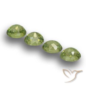 Demantoid Garnet Gemstones in 4.5 x 3.7 mm Size for Sale, Demantoid Garnet Stones in Forest Green Color