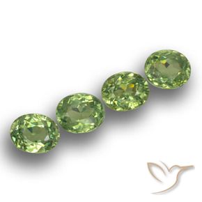1.68 ctw Green Demantoid Garnet Stones, Natural Demantoid Garnet in Oval Facet Shape for Sale