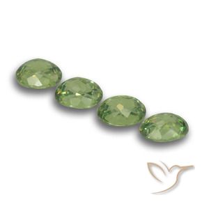 Demantoid Garnet Gemstones in 4.8 x 3.9 mm Size for Sale, Demantoid Garnet Stones in Forest Green Color