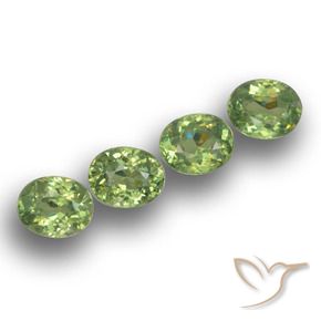 1.52 ctw Green Demantoid Garnet Stones, Natural Demantoid Garnet in Oval Facet Shape for Sale
