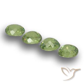 Demantoid Garnet Gemstones in 4.6 x 3.7 mm Size for Sale, Demantoid Garnet Stones in Warm Green Color